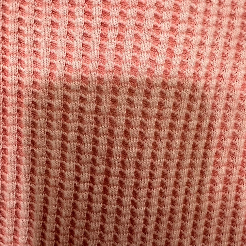 Free People One Colt Thermal Waffle Knit Pink Long Sleeve Top - Size Small - Picture 7 of 8